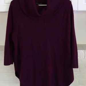 Deep Purple Soft Turtle Neck Sweater Tunic Top